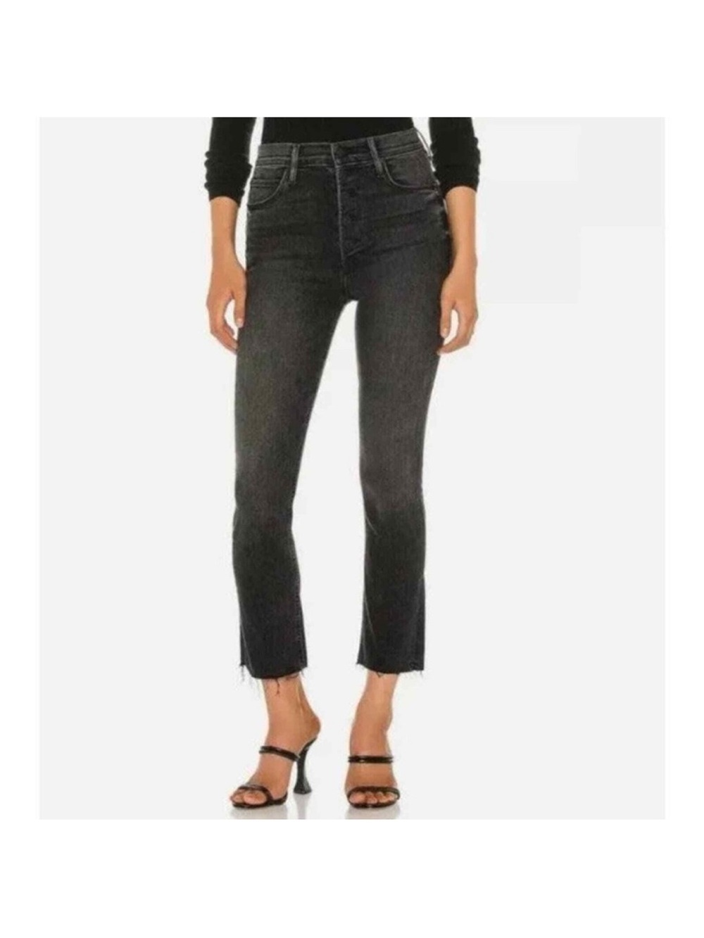 MOTHER Pixie Dazzler Ankle Fray Jeans in Night Shadow